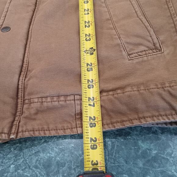 Levi’s Jacket XL Brown Quilted Canvas Work Utility Field Coat Snap Front Chore - Picture 11 of 16